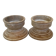 Pair of wooden candlesticks with a white effect