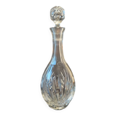 Carafe vintage en cristal taillé à bouchon floral