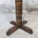 Vintage brutalist floor lamp made of turned wood.