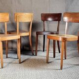 Set 4 chaises bistrot "Classic" de Horgen-Glarus Suisse années 50