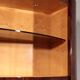 Meuble bar emblématique Aldo Tura en cuir de chèvre marron avec ascenseur électrique et intérieur miroir.