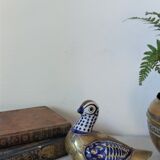 Brass bird and vintage ceramics