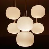 Grand Lustre Cascade, Globes Opaline Chrome, Years 70
