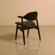 Dutch "Buffalo" armchair in wood and black leather from the 60s.