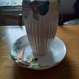 Vase and tray with fruit decoration