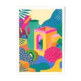 Original painting, raspberry house