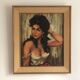 Portrait d'une femme gitane. Huile sur toile signée. Format 12F.