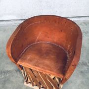Mexican Art Populaire Artisan Made Leather Table & Chairs by Wim Rietveld, 1970s, Set of 5