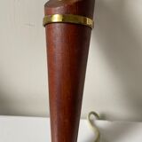 Pair of scandinavian midcentury wall lights sconces in brass & teak