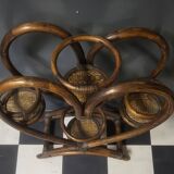 Authentic vintage wicker rattan plant stand planter.