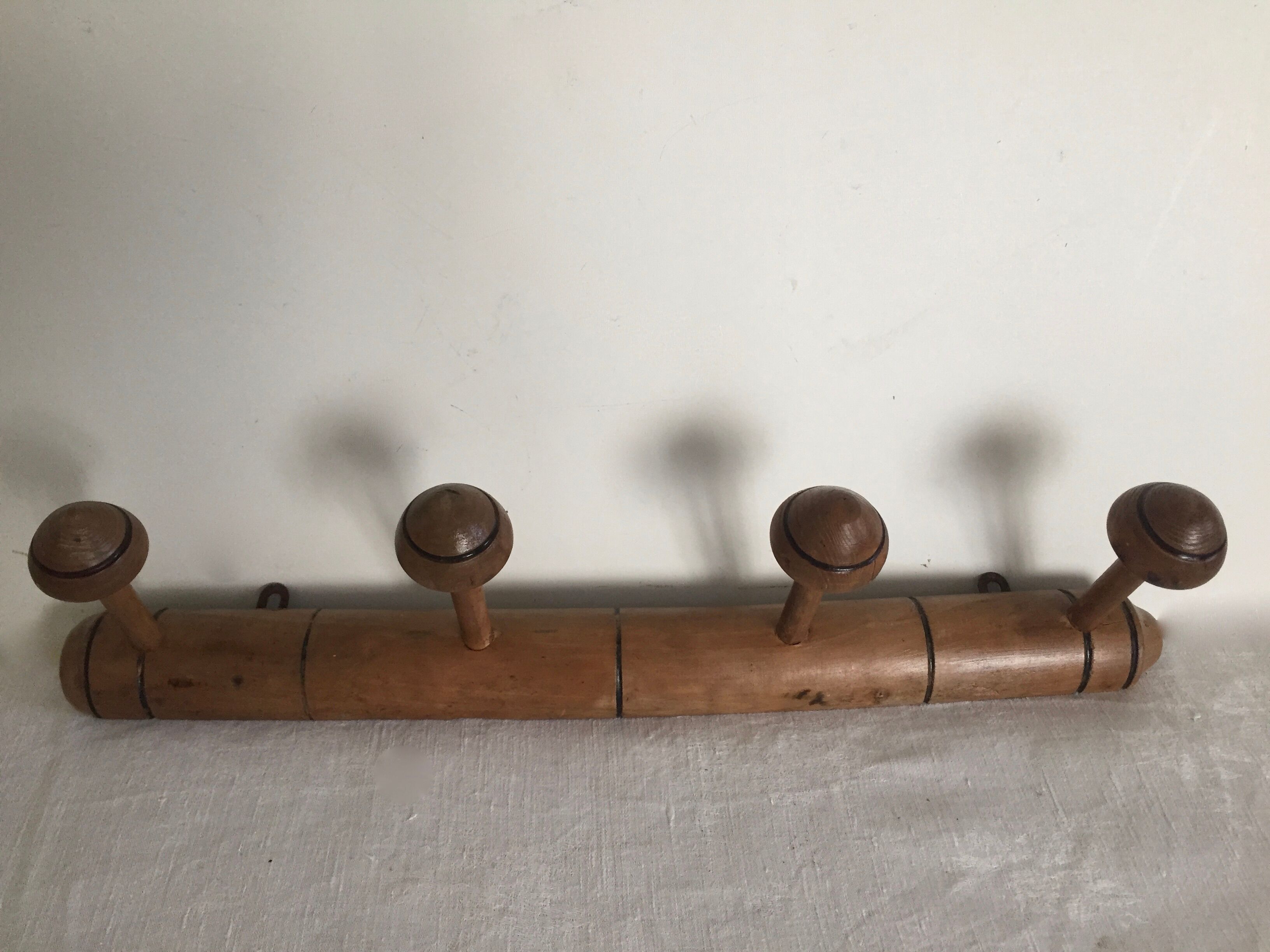 Bamboo coat hook 4 mushrooms