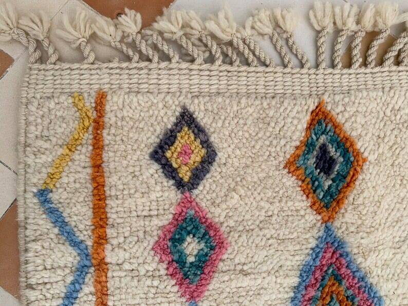 Colorful Berber rug size 200 x 300 cm