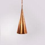 Danish hand-hammered copper hanging lamp by E.S Horn Aalestrup, 1950s