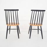 Set of two spindle back chairs, The Netherlands 1960's
