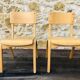 Pair of vintage children's chairs, curved wood circa 1950/1950