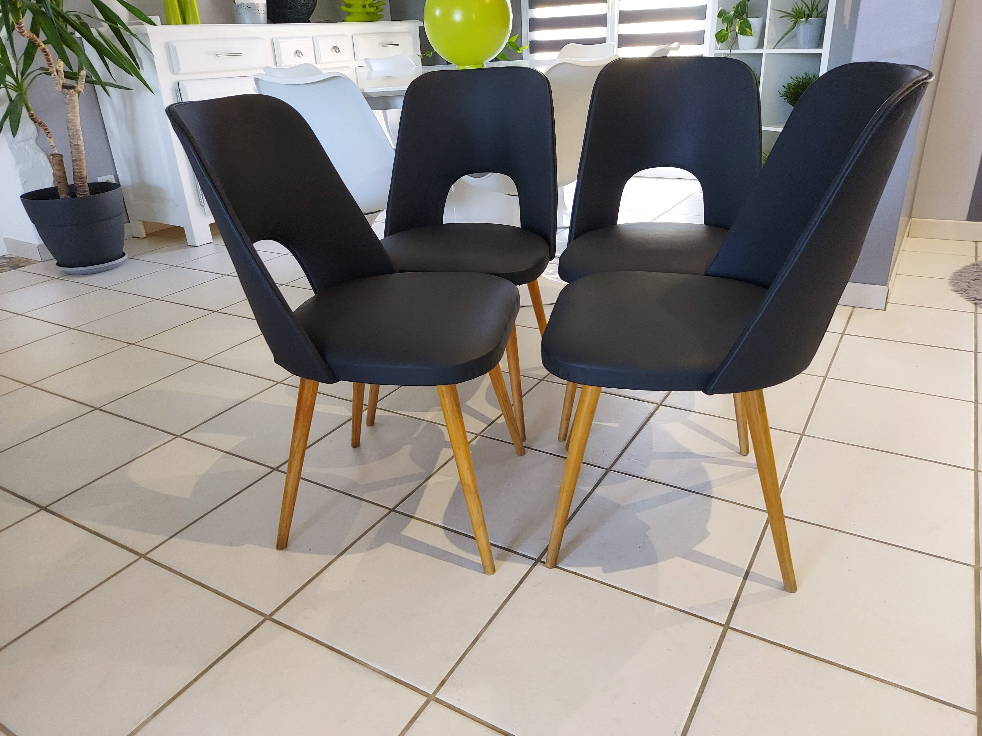 Suite of 4 Chairs by Designer Oswald Haerdlt for Your Year 1950