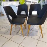 Suite of 4 Chairs by Designer Oswald Haerdlt for Your Year 1950
