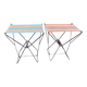 Tabouret pliant camping vintage , toile rayée