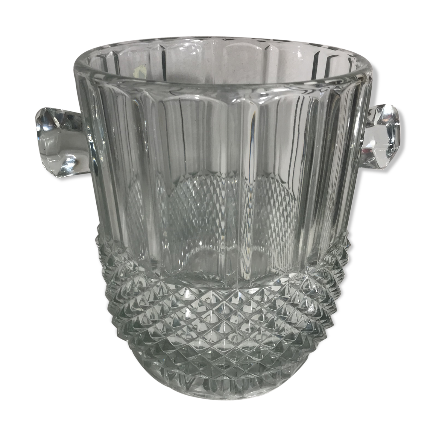 Old glass mold bohemian bar vintage crystal champagne bucket