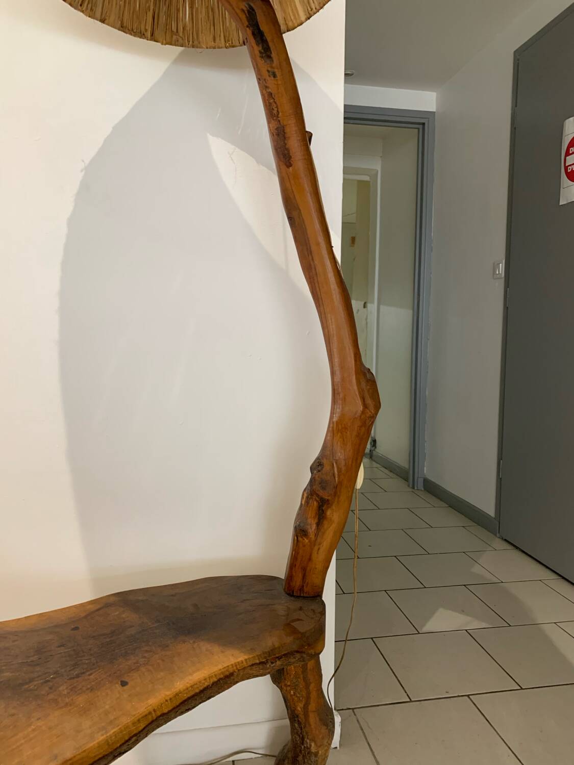 Liseuse Bois Vintage Corde Vallauris circa 1960