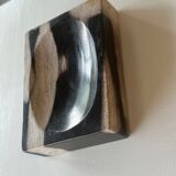 Symmetrical multicolored petrified wood soap dish