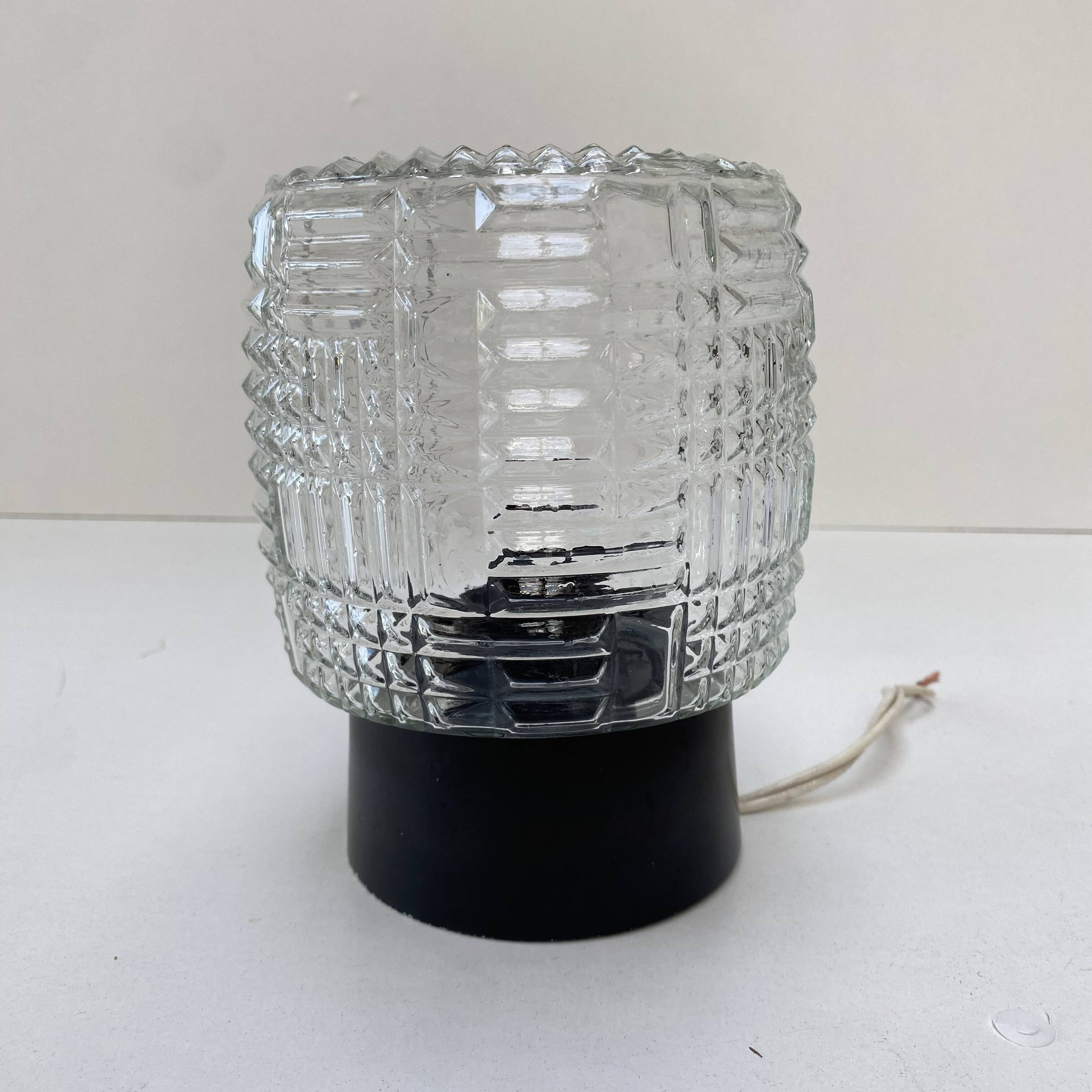 Vintage 1960s moulded pressed glass wall light