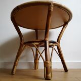 Wooden and rattan coffee table