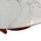 Vintage Scandinavian round coffee table in teak with removable glass top featuring a marble effect, 1960s.