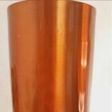 three vintage pendant lamps, copper, aluminum and glass.