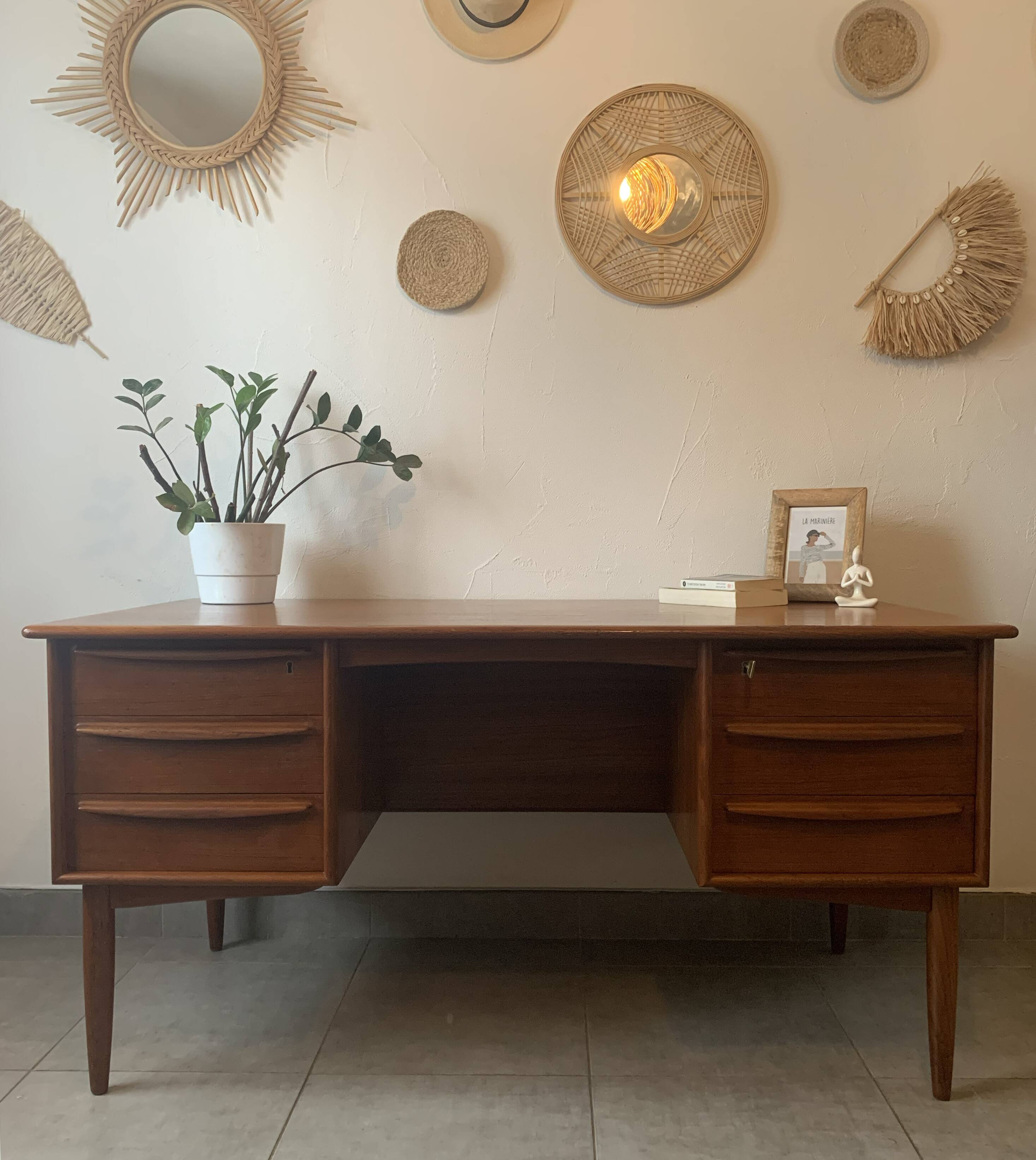 Danish Falster Teak Desk by Svend Madsen, 1960s