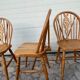 6 chairs bistro windsor wheelback in vintage beech baumann coffee