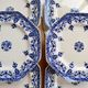 6 flat plates made of ironstone Longchamp model Rouen 19th century