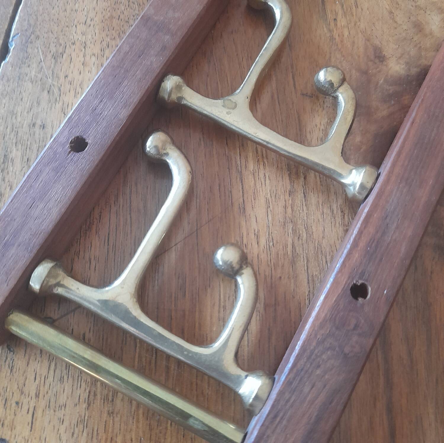 Brass coat hooks