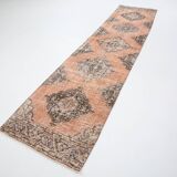 3x12 Brunt Red & Brown Vintage Runner Rug, 88x382Cm