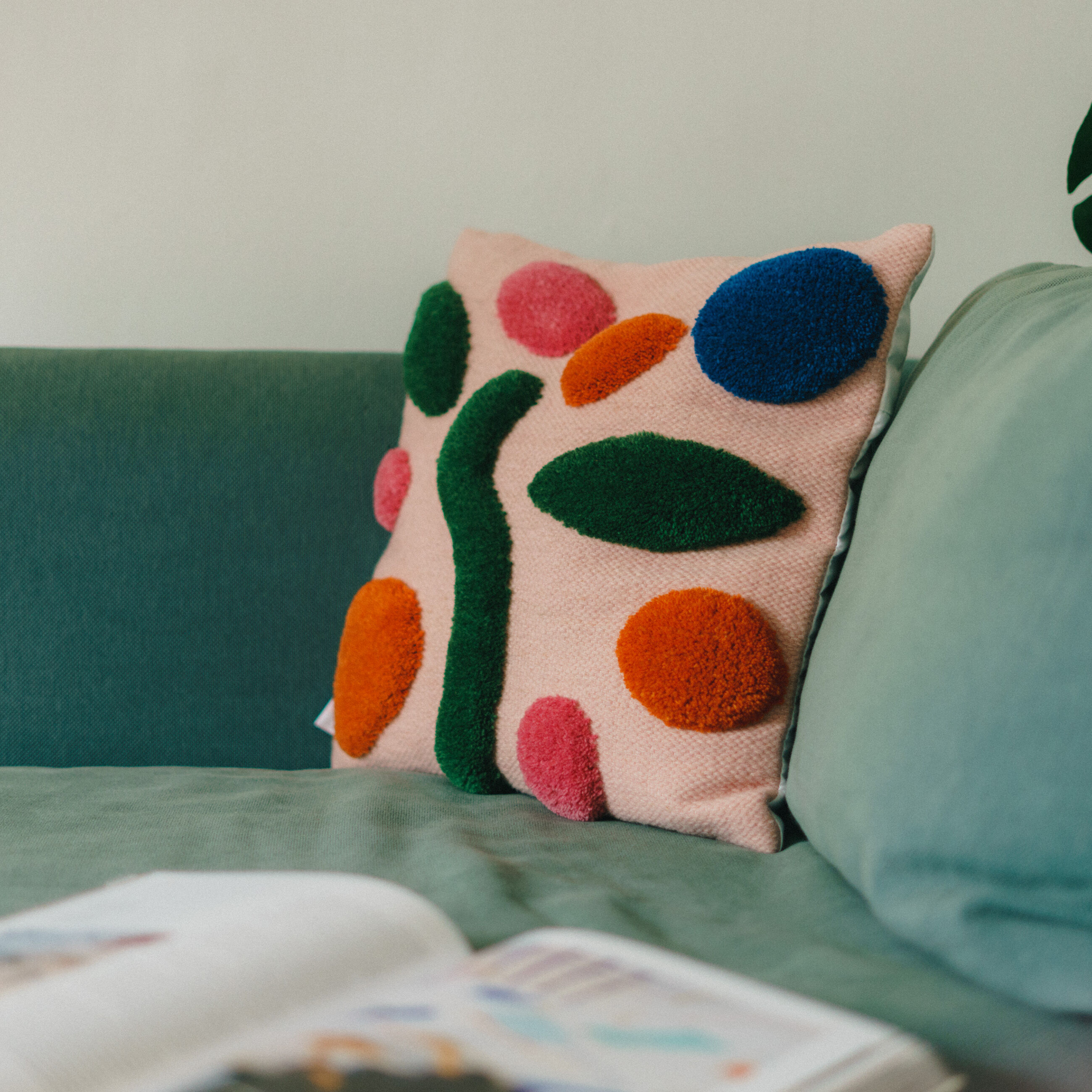 Love me & love me not handmade wool cushion cover 45 x 45 cm