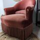 Fauteuil crapaud velours rose