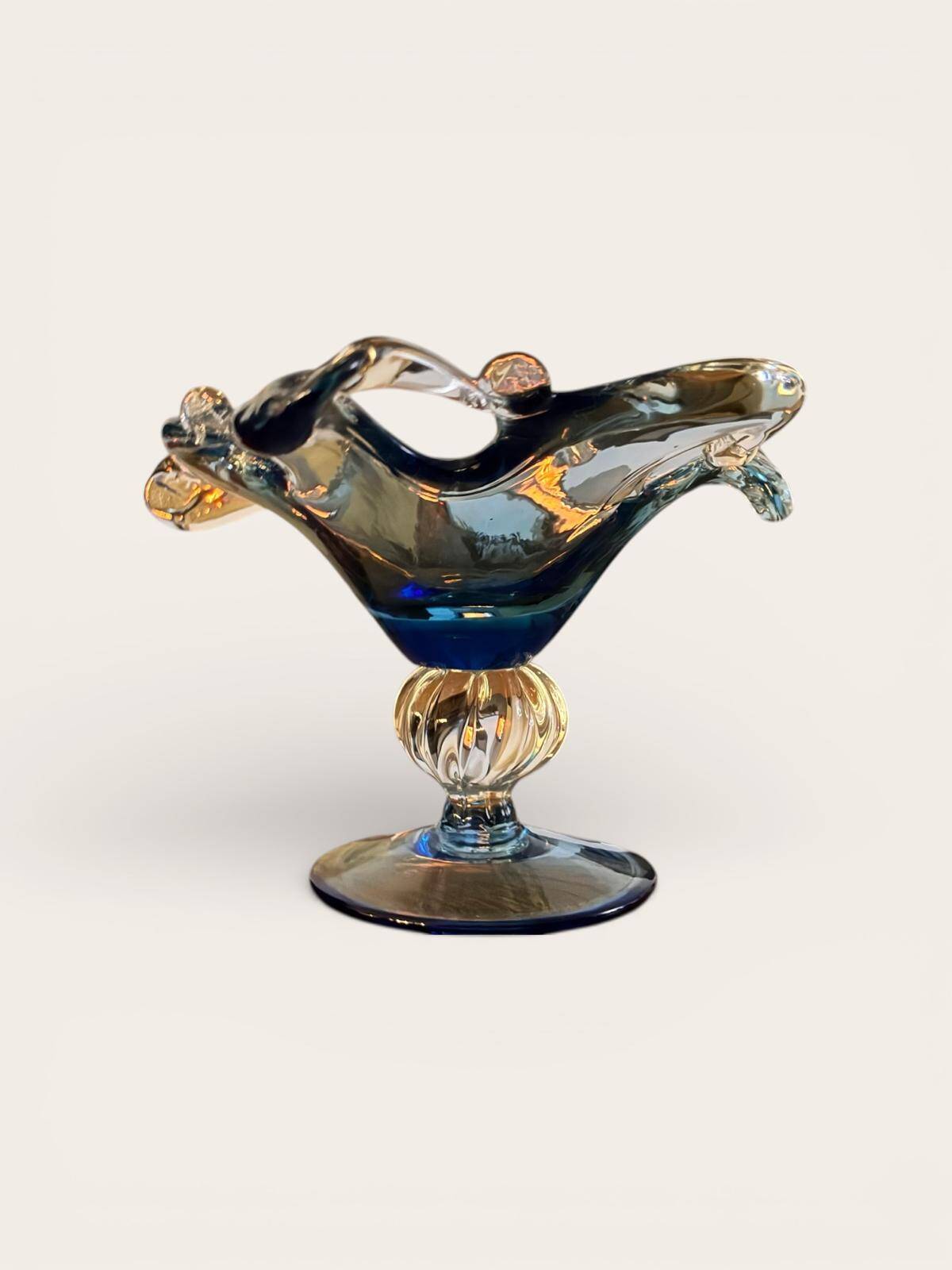 Murano blown glass centrepiece bowl - Vintage Sculptural Design