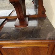 Grand buffet 2 corps en noyer et marbre