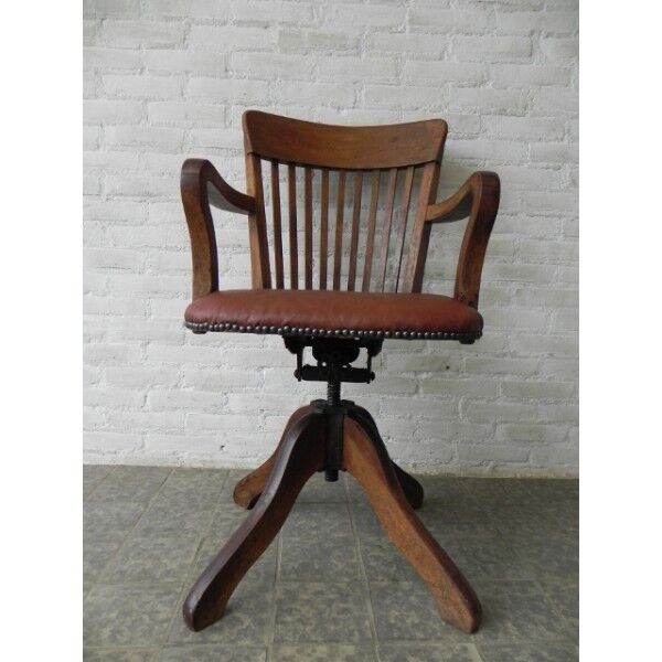 Chaise de bureau en acajou réglable en hauteur