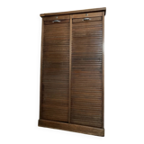 Wooden double curtain filing cabinet