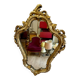 Vintage wall mirror in Louis XV / Baroque style – Carved wooden frame in gold.