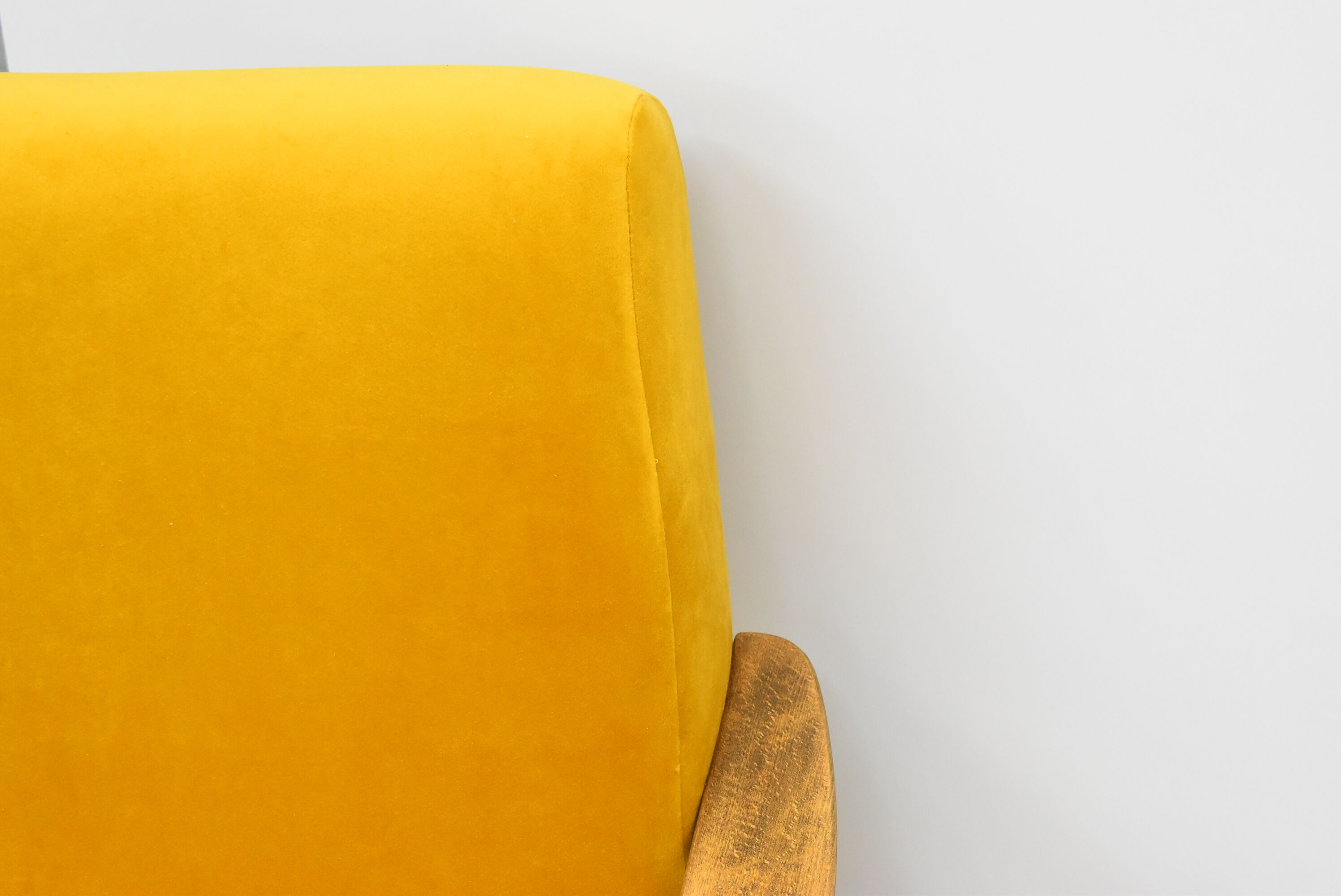 Yellow vintage armchair, Germany, 1960s, mustard velvet