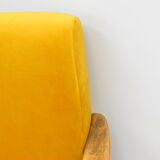 Yellow vintage armchair, Germany, 1960s, mustard velvet