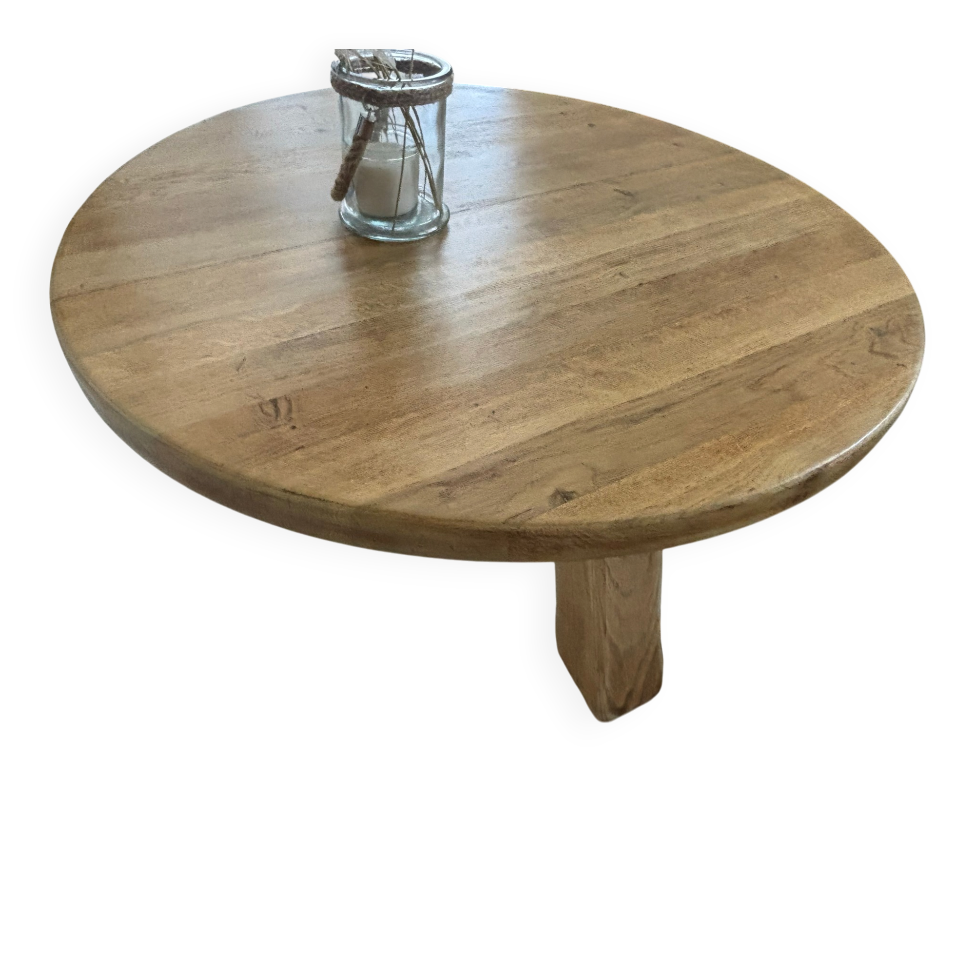 Table basse tripode vintage en bois massif