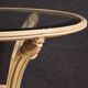 Italian iron side table with glass top