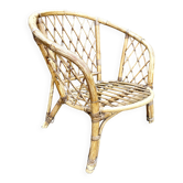 Woven rattan armchair, 1960
