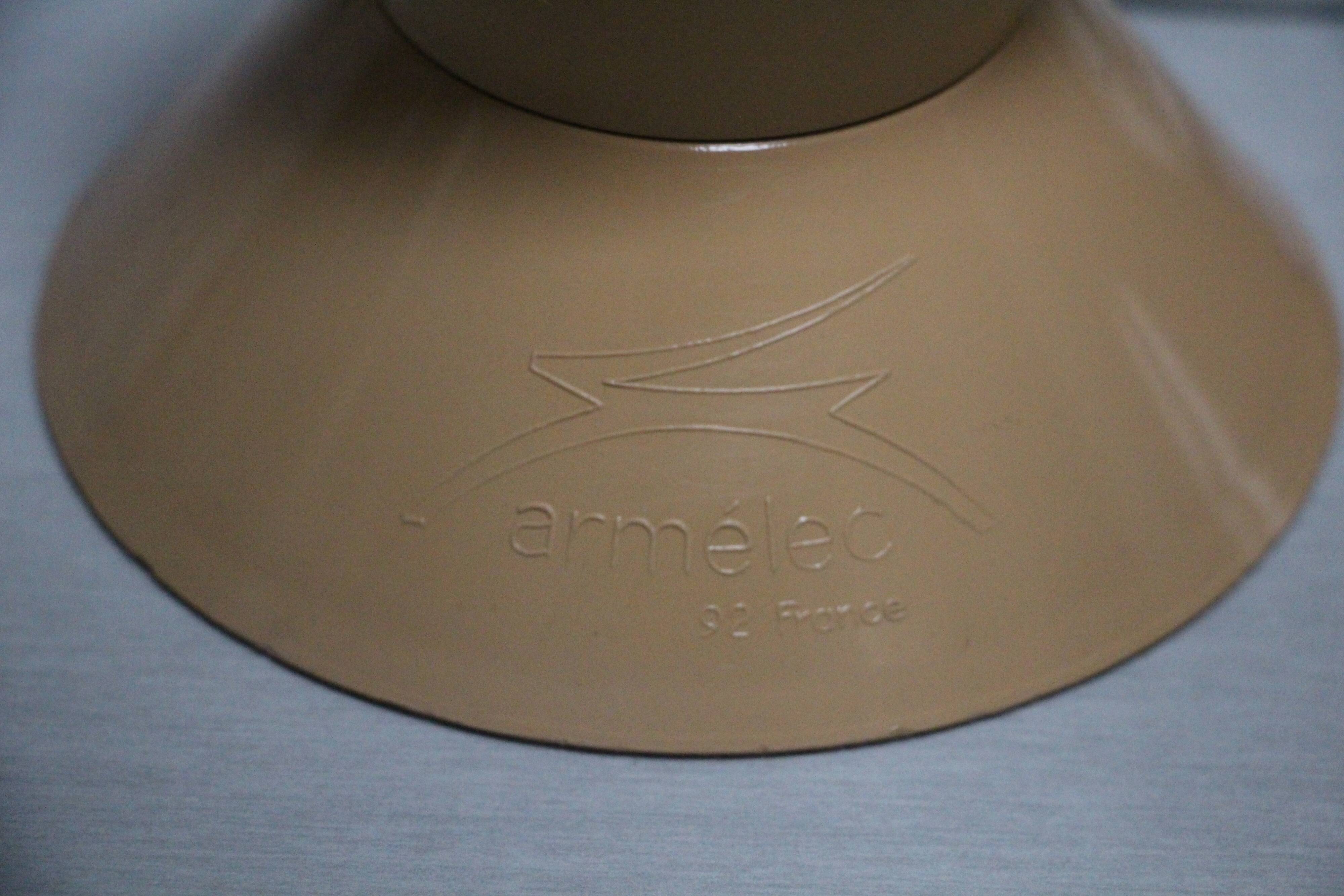 Set of two Armelec 92 beige workshop lamps 1950