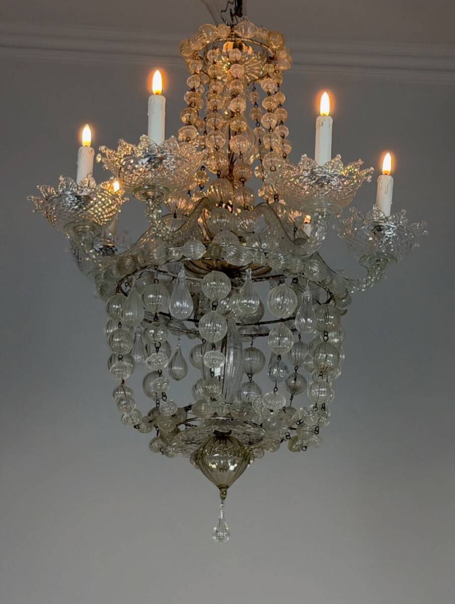 Lustre made of Murano glass beads, Venice around 1900