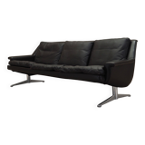 Brown leather sofa, Danish design, 1970s, designer: Werner Langenfeld, manu