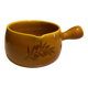 Glazed yellow earthenware fondue pot